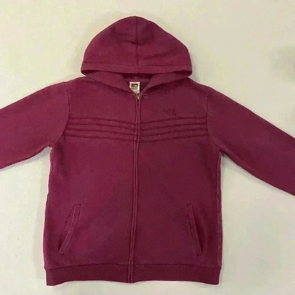 The North Face Size XL Hoodie Full Zip Pink Fleece Jacket Pockets Youth - Picture 2 of 3